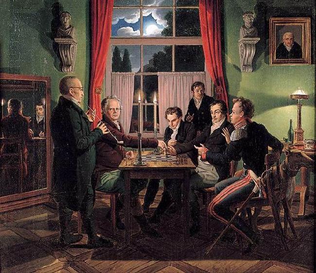 Johann Erdmann Hummel Chess Players France oil painting art